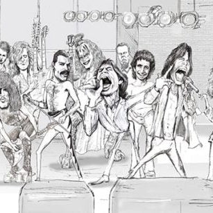 The Rock Jam Caricature (B&W)