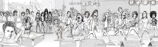 The Rock Jam Caricature (B&W)